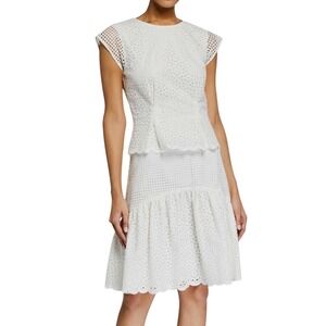 Diane Von Furstenberg White Eyelet Mini Dress